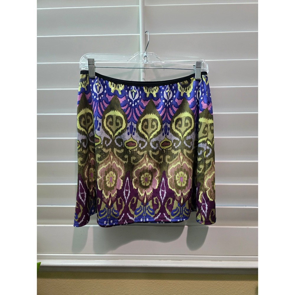 Terry Purple Floral Tennis Preppy Chic Y2K 90s Mini Skirt Vintage Size Large